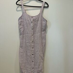 Artisan Ny Striped Dress - Burgundy  and White
